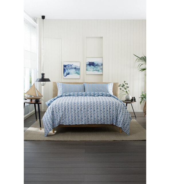 Small Fish Print 100% Cotton Duvet Cover Set With Cotton Duvet Cover Set Set