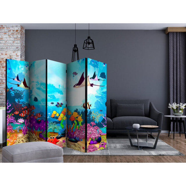 225cm W x 172cm H 5 - Panel One Sided Room Divider Folding Room Divider