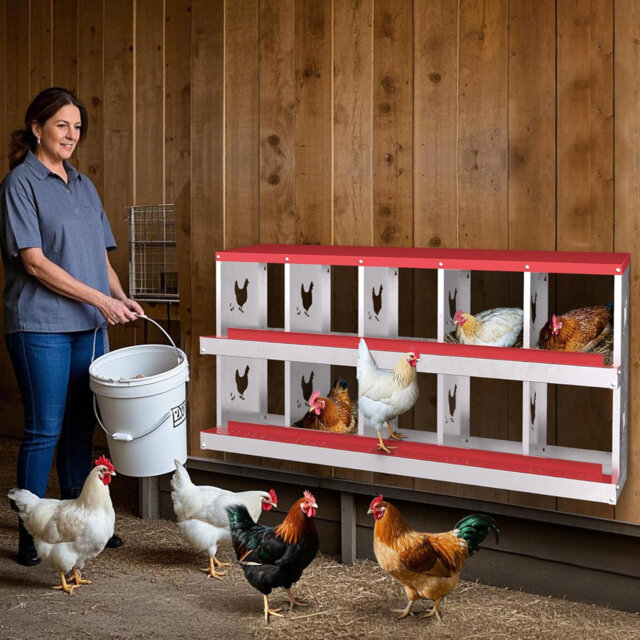 Chicken Nesting Box, 10 Holes Nesting Boxes For Chicken, Easy Egg Collection, Easy Cleaning, Chicken Laying Boxes For Chicken Coop Hens,