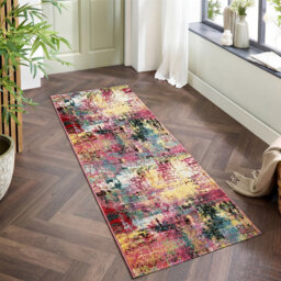 Abstract Machine Woven Multicolour Area Rug