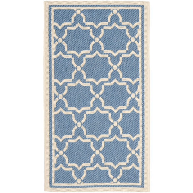Attalla Power Loom Blue/Beige Indoor/Outdoor Rug
