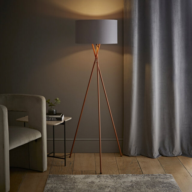 Misner 155cm Camden Tripod Floor Lamp with Large Reni Shade