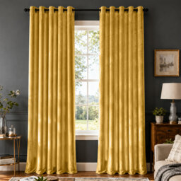 Crushed Velvet Eyelet Window Curtains