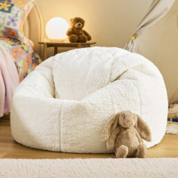 icon Kids Kingston Teddy Fleece Classic Bean Bag, Natural