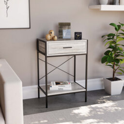 Sylvie 1 Drawer Industrial Console Table with Metal Legs Hallway & Living Room Furniture
