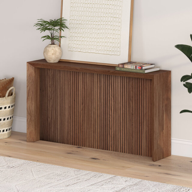 "Adelma 56"" Wide Rectangular Fluted Console Table"