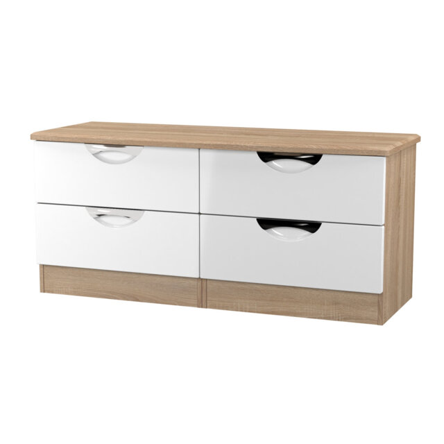 Bhodhini 4 Drawer Bed Box in Gloss & Bardolino oak (Ready Assembled)