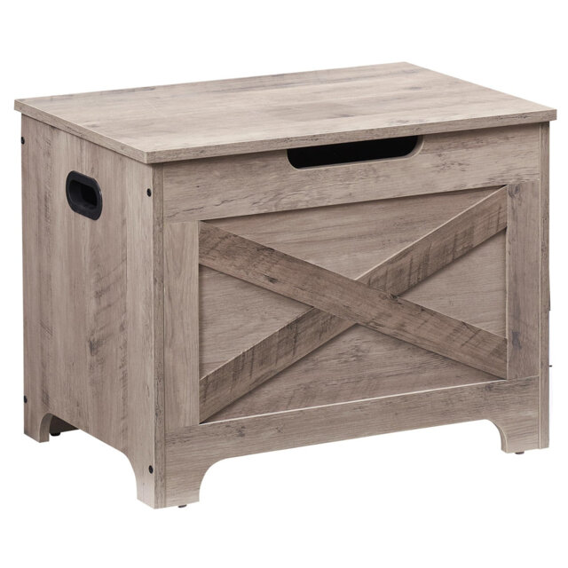 Storage Chest, Wooden Storage Trunk, Farmhouse Storage Bench with Safety Hinge and Lift-Top for Entryway, Bedroom, Living Room