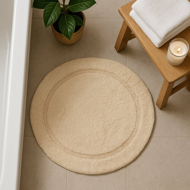 Polygala Cotton Round Bath Mat