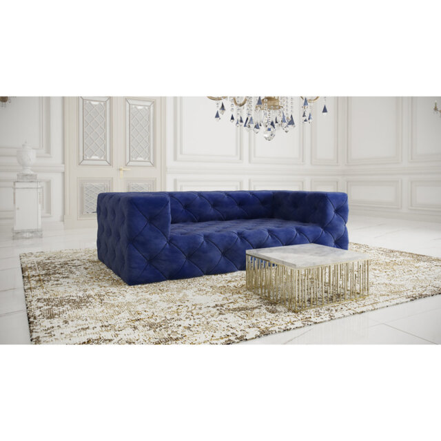 Renae 230Cm Velvet Tuxedo Arm Sofa