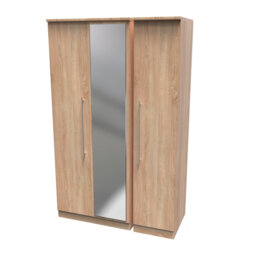 Sherwood Triple Mirror Wardrobe in Bardolino Oak (Ready Assembled)