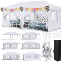 20 Ft. W x 10 Ft. D Steel Pop-Up Canopy
