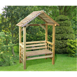 Salford 96cm W x 54cm D Solid Wood Garden Arches with Bench