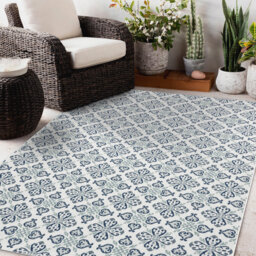 Totterdell Machine Woven Blue/Green/White Rug