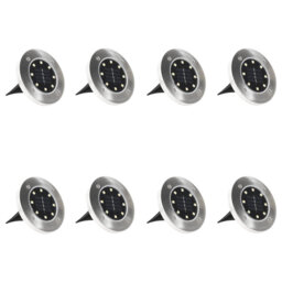 Black/Silver Low Voltage Solar Power Integrated LED Steel Deck Light