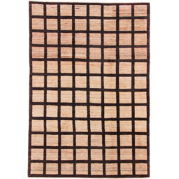 Hand Hooked Wool Beige/Black Rug