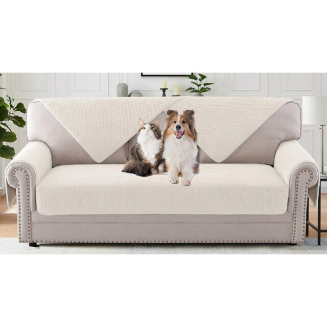 Waterproof Sofa Cover For Sectional Sofa, 90 X 180Cm, Beige