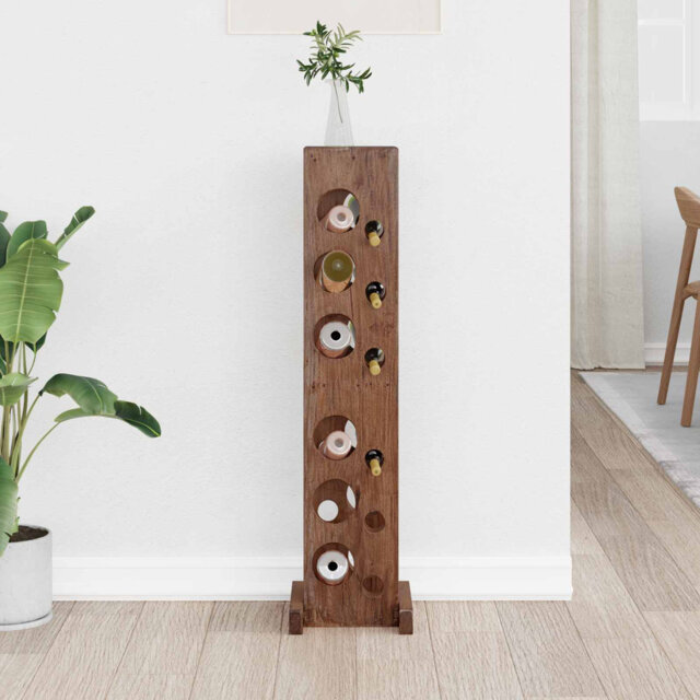 Solid Wood Open Shelving Wine Bottle Rack Brown