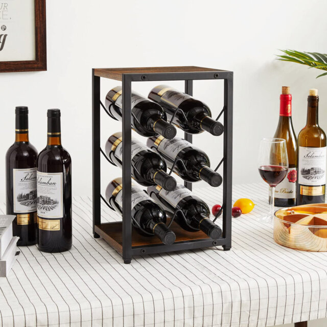 Benigno 6 Bottle Tabletop Wine Bottle Rack Brown