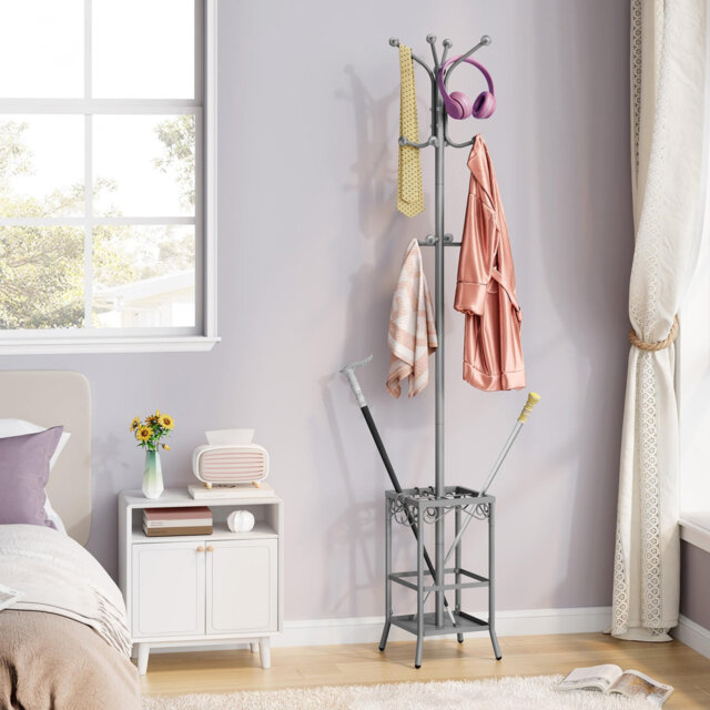 Metal Freestanding 12 - Hook Coat Rack