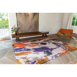 Flatweave Cream/Purple/Brown Rug