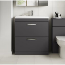 Athena Gloss White 810mm Free-Standing Vanity Unit