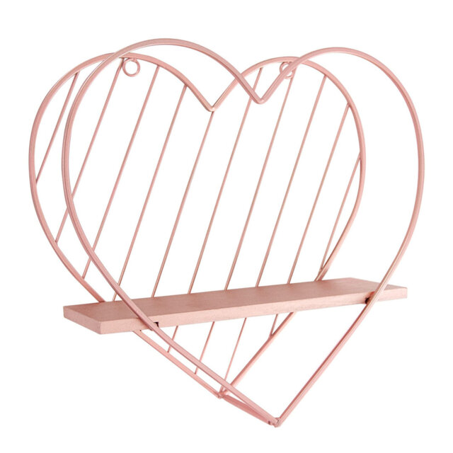 Wall Shelves Metal Floating Shelves Heart Shape Design Industrial Modern Farmhouse Style