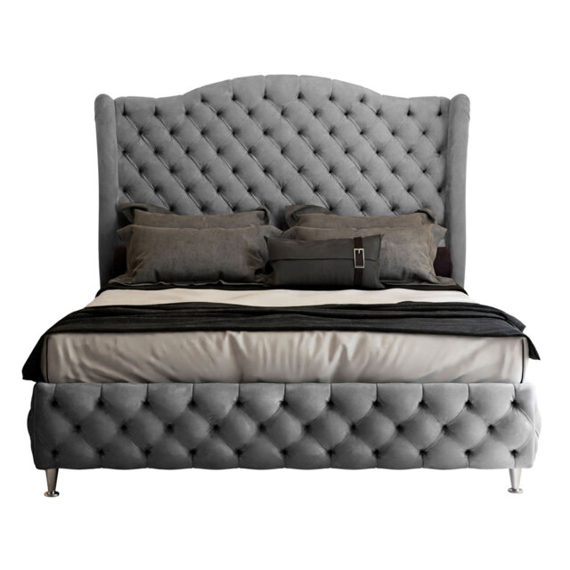 Velvet Blaile European Kingsize (160 x 200cm) Upholstered Bed Frame