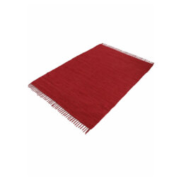 Chindi Uni Solid Colour Hand Crafted Hand Braided Red Area Rug