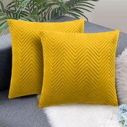 Square Throw Luxury Embossed Pattern Velvet Cushions Protector Set Of 2