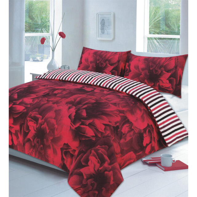 Cotton Blend Floral Duvet Cover Set with Pillowcases Included