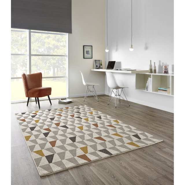 Jalynn Soft Low Pile Cream/Orange/Yellow Rug