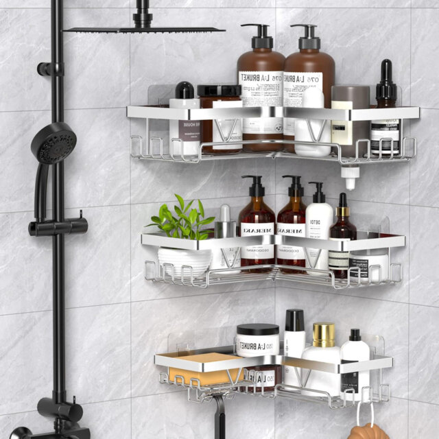 Metal Mounting / Installation Required Bathroom Shelves