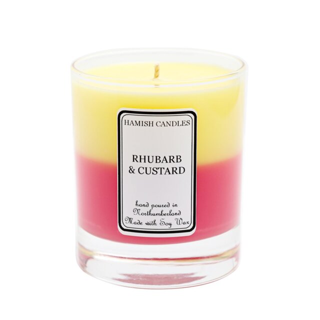 Rhubarb And Custard Scented Jar Candle with Glass Holder