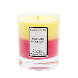Rhubarb And Custard Scented Jar Candle with Glass Holder