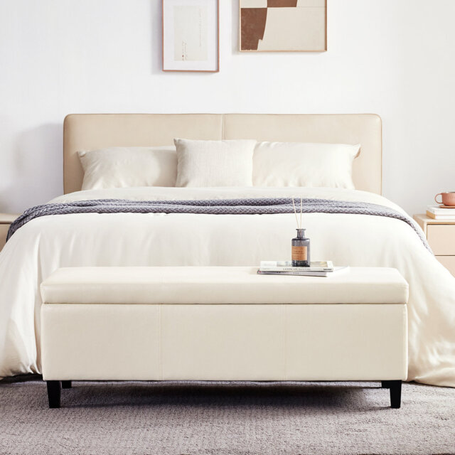 Faux Leather Upholstered Storage Bench