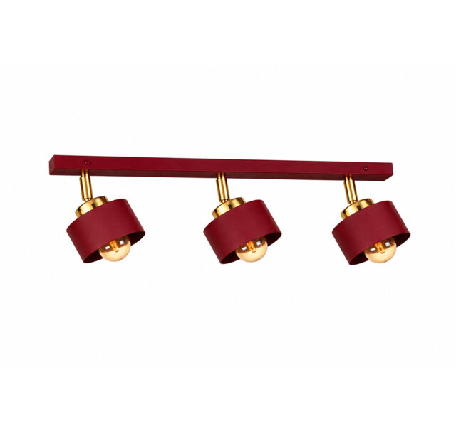 Simply Wine/Gold 3-light Flush Mount