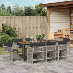 Garden Dining Set Powder-Coated Steel Outdoor Space Collection Terrace