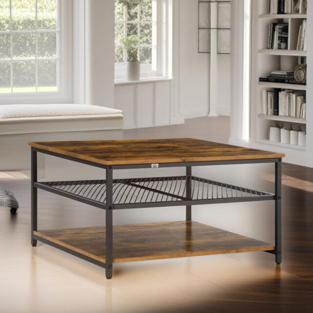 Anshu Industrial 3 Tier Rustic Coffee Table Living Room Furniture