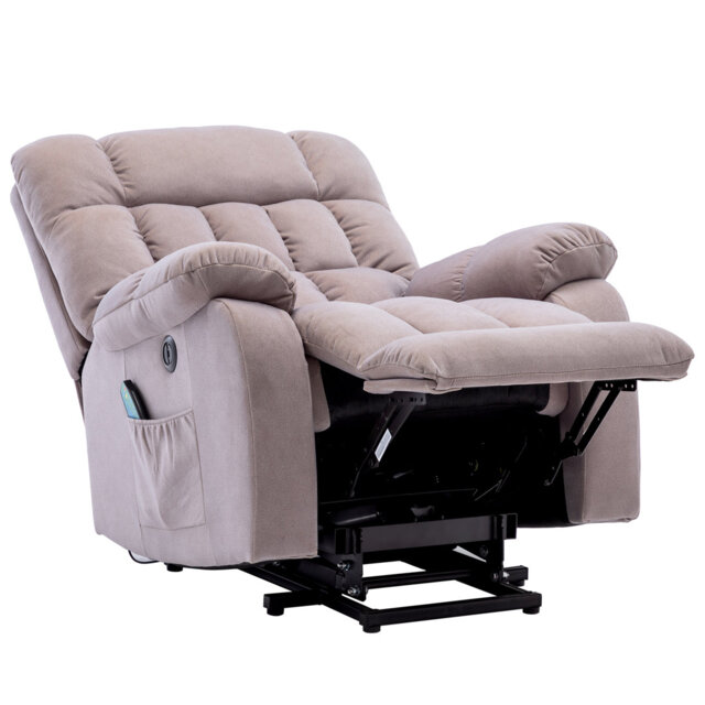 Erickah 91cm Wide Velvet Standard Recliner with Massager