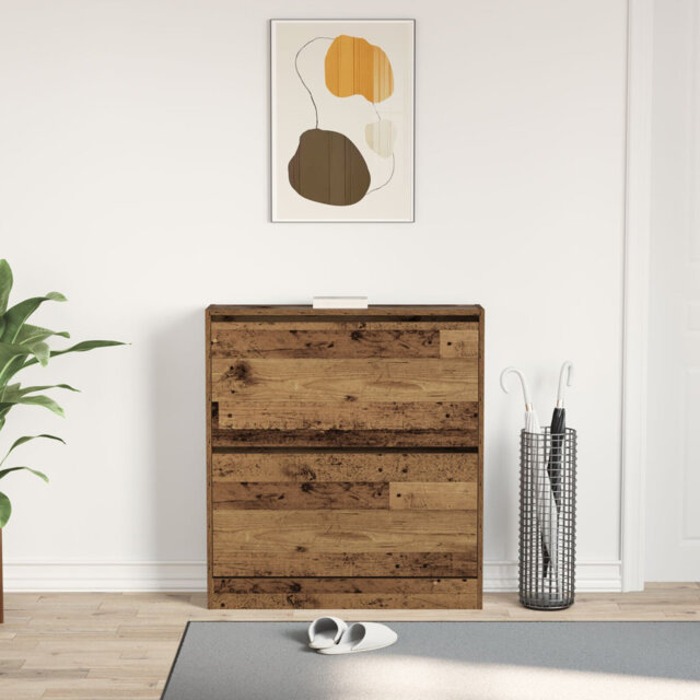 Shoe Cabinet Black Oak Engineered Wood 80 X 21 X 87.5 Cm