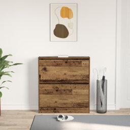 Shoe Cabinet Black Oak Engineered Wood 80 X 21 X 87.5 Cm