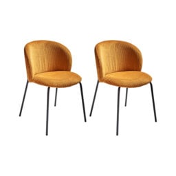 Set of 2 Dining Chairs MILES Corduroy