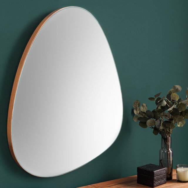 Caquias Solid Wood Asymmetrical Wall Mirror