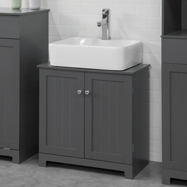 60cm Free-standing Single Bathroom Vanity Base Only in Grey