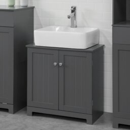 60cm Free-standing Single Bathroom Vanity Base Only in Grey