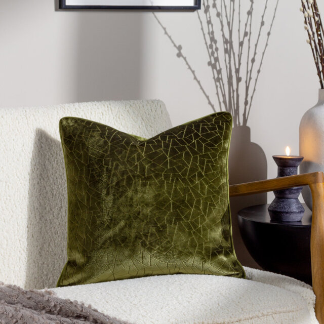 Malans Geometric Orange Square Cushion