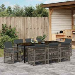 Garden Dining Set Poly Rattan Outdoor Patio Furniture Terrace Seats