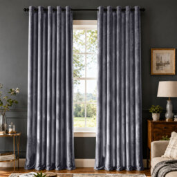 Crushed Velvet Eyelet Window Curtains