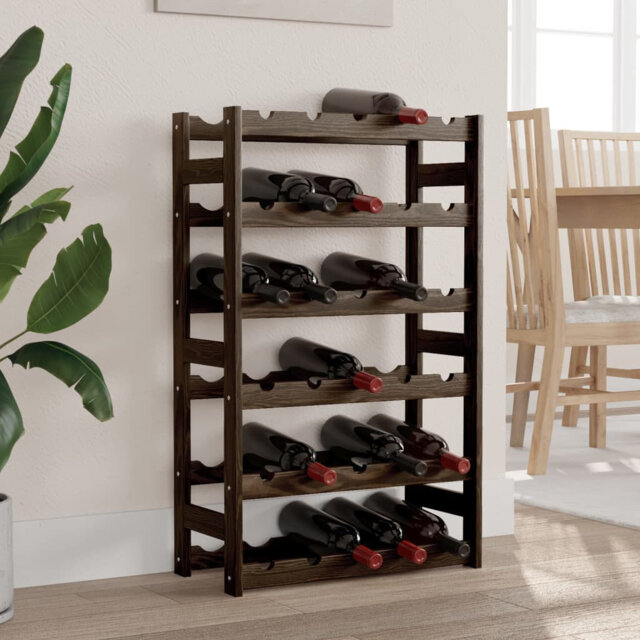 30 Bottle Solid Wood Floor Wine Bottle Rack in